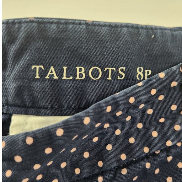 Talbots Navy Blue Polka Dot Pants Womens Petite Size 8P - Picture 4 of 5